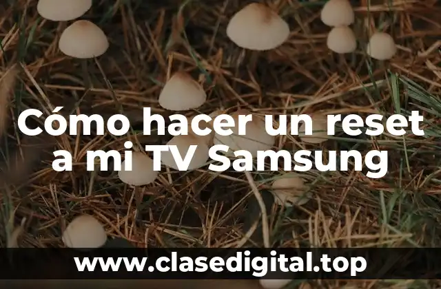 ¿Qué es un reset en una TV Samsung y para qué sirve?