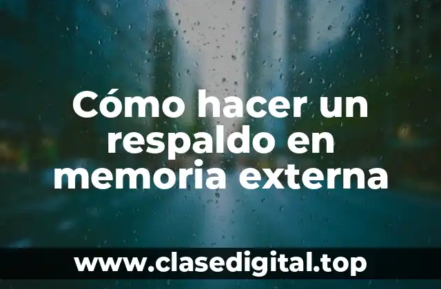 Cómo hacer un respaldo en memoria externa