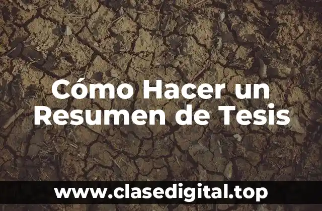 ¿Qué es un Resumen de Tesis?