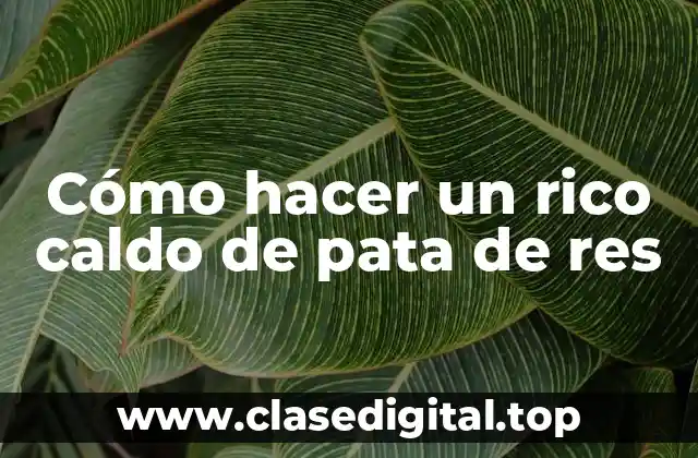 Cómo hacer un rico caldo de pata de res