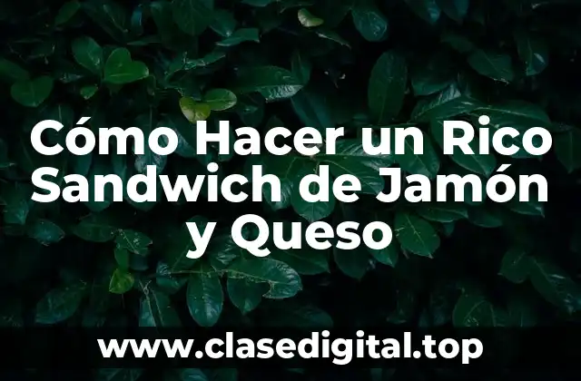 Cómo Hacer un Rico Sandwich de Jamón y Queso