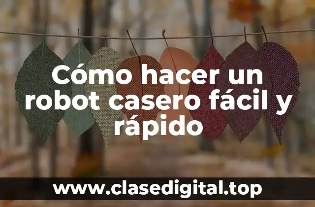 Cómo hacer un robot casero fácil y rápido