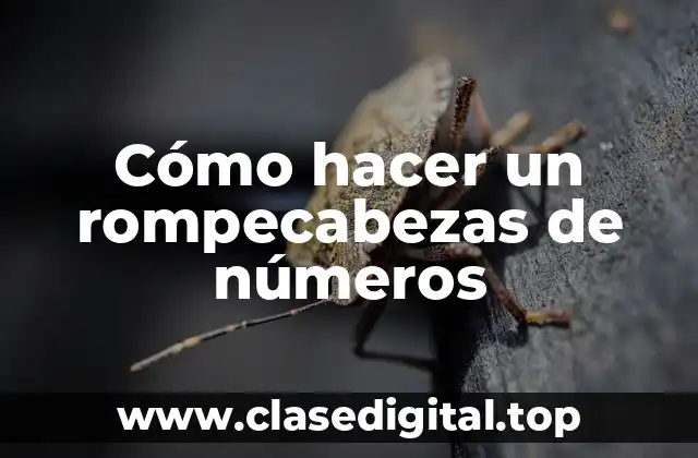 Cómo hacer un rompecabezas de números