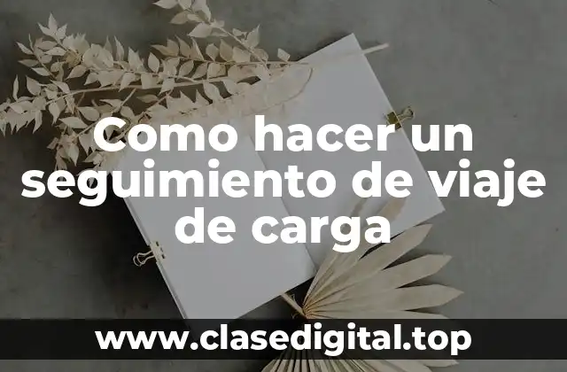 Como hacer un seguimiento de viaje de carga