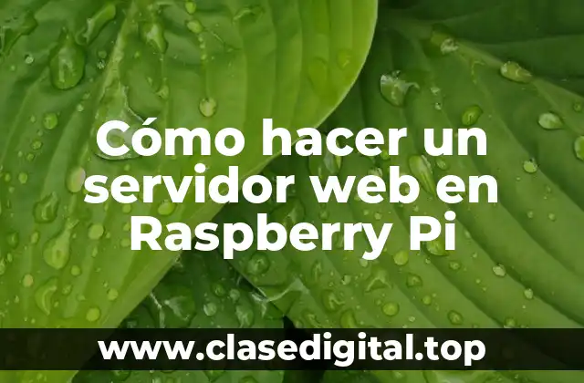 Cómo hacer un servidor web en Raspberry Pi