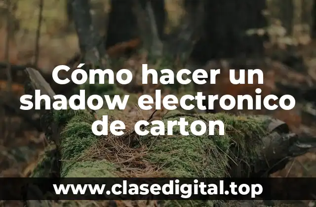 Cómo hacer un shadow electronico de carton