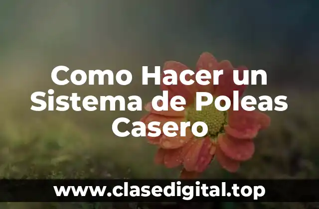 Como Hacer un Sistema de Poleas Casero