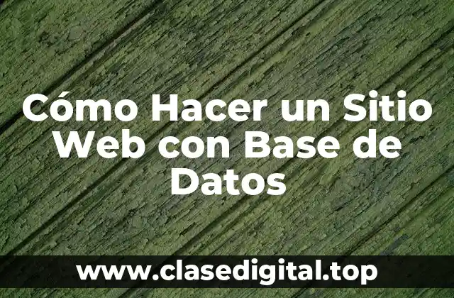 Cómo Hacer un Sitio Web con Base de Datos