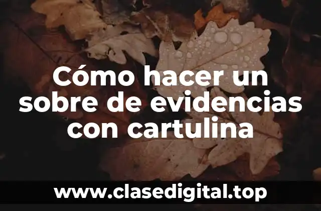 Cómo hacer un sobre de evidencias con cartulina