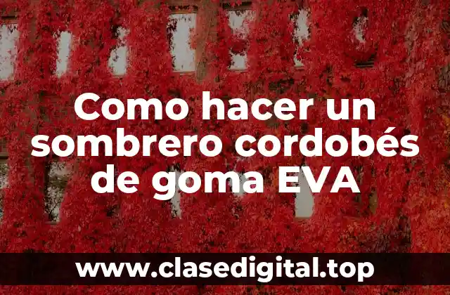 Como hacer un sombrero cordobés de goma EVA