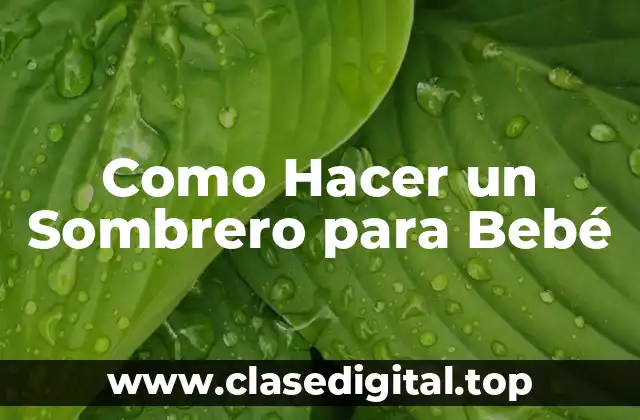 Sombrero para Bebé: Qué es y para Qué Sirve