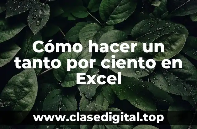 Cómo hacer un tanto por ciento en Excel