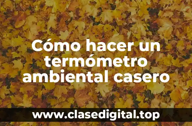 Cómo hacer un termómetro ambiental casero
