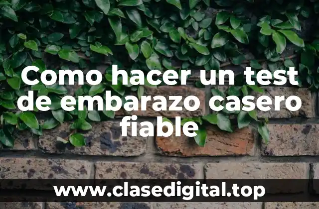 Como hacer un test de embarazo casero fiable