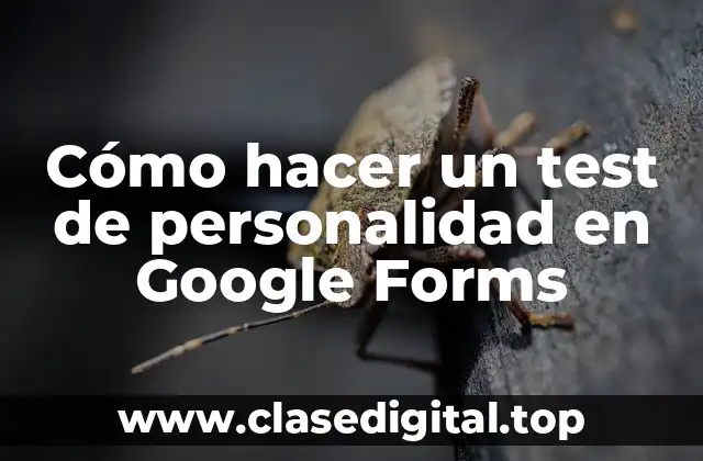 Cómo hacer un test de personalidad en Google Forms