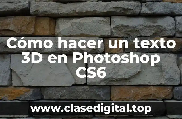 Cómo hacer un texto 3D en Photoshop CS6