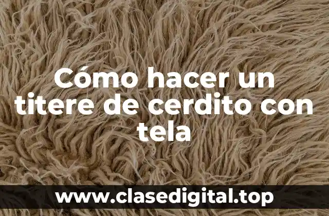 Cómo hacer un titere de cerdito con tela