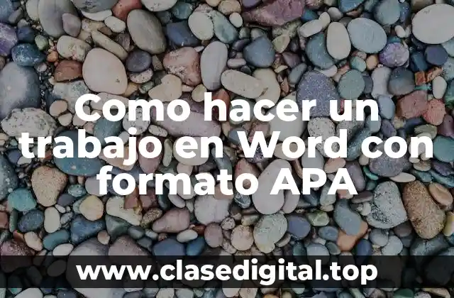 Crear un trabajo en Word con formato APA