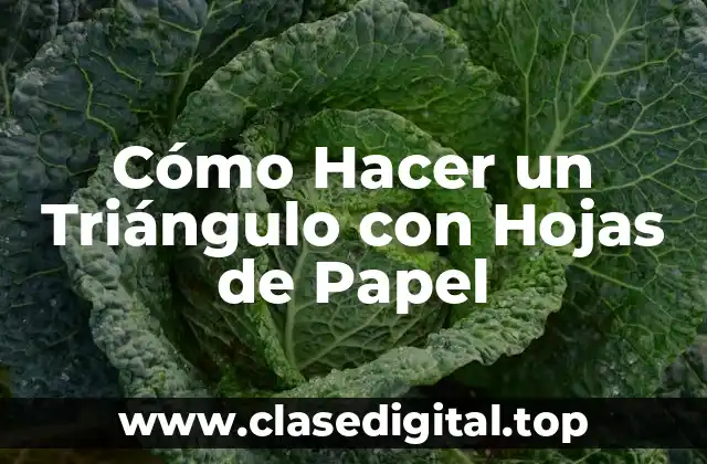 Cómo Hacer un Triángulo con Hojas de Papel