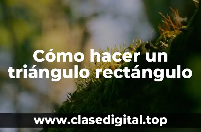 Cómo hacer un triángulo rectángulo