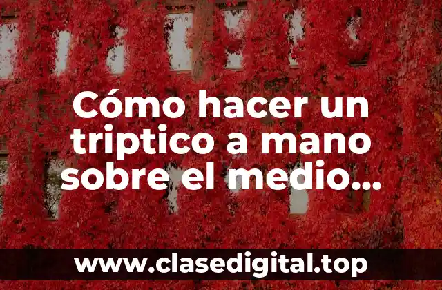 Cómo hacer un triptico a mano sobre el medio ambiente