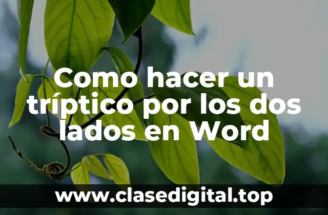 Como hacer un tríptico por los dos lados en Word