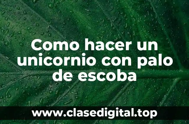 ¿Qué es un unicornio de palo de escoba y para qué sirve?
