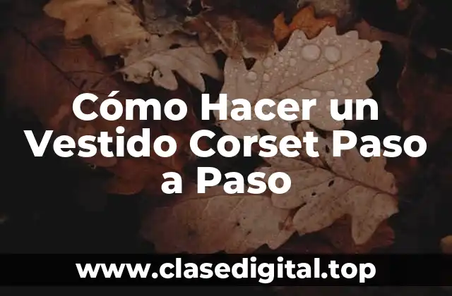 Cómo Hacer un Vestido Corset Paso a Paso