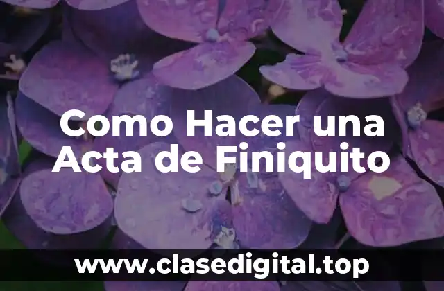 Como Hacer una Acta de Finiquito