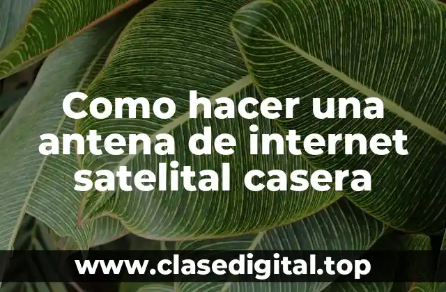 Como hacer una antena de internet satelital casera
