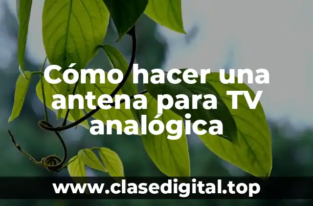 Cómo hacer una antena para TV analógica