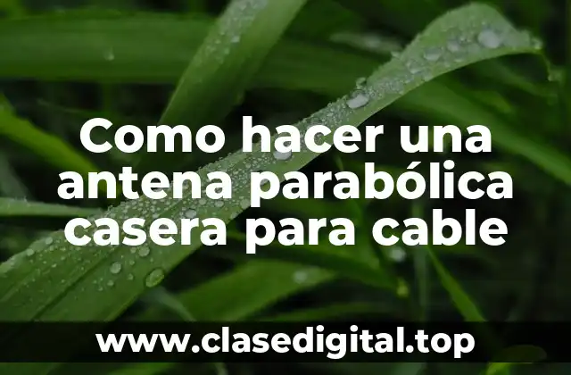 Como hacer una antena parabólica casera para cable