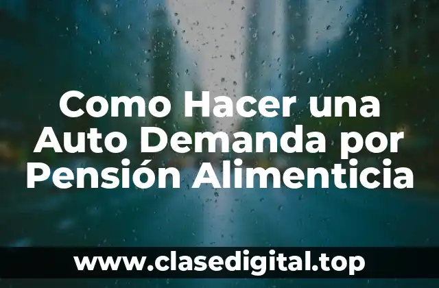 Como Hacer una Auto Demanda por Pensión Alimenticia