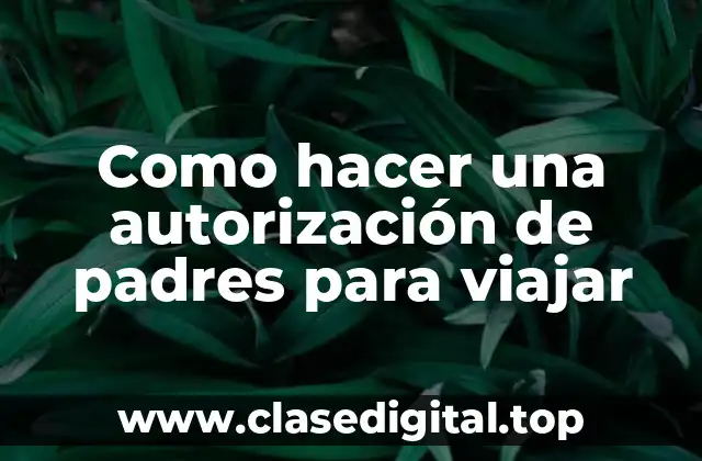Como hacer una autorización de padres para viajar