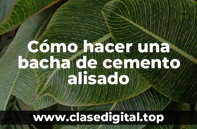 Cómo hacer una bacha de cemento alisado