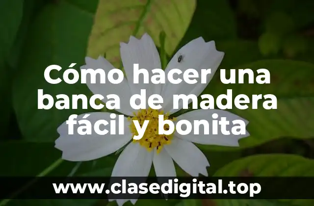 Cómo hacer una banca de madera fácil y bonita