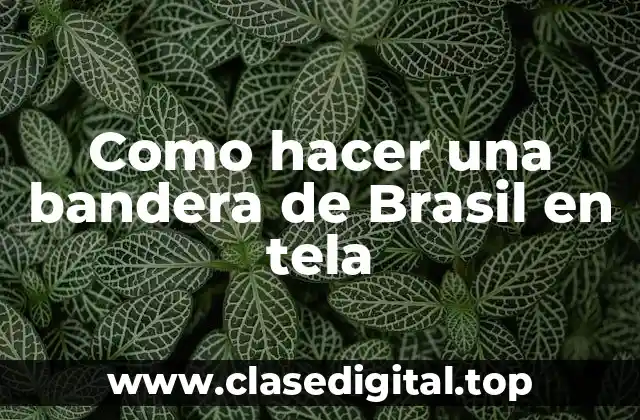 Como hacer una bandera de Brasil en tela