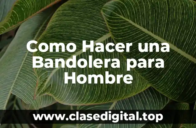 ¿Qué es una Bandolera para Hombre?