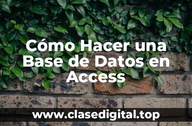 Cómo Hacer una Base de Datos en Access