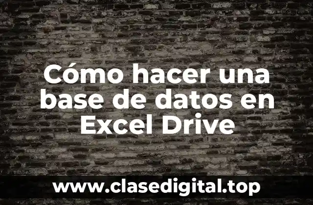 Cómo hacer una base de datos en Excel Drive