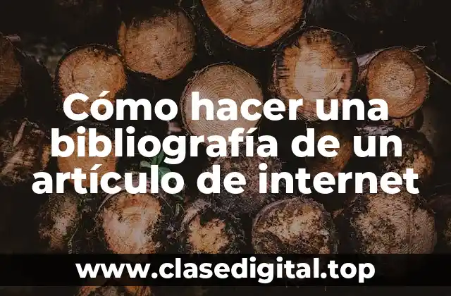 Cómo hacer una bibliografía de un artículo de internet