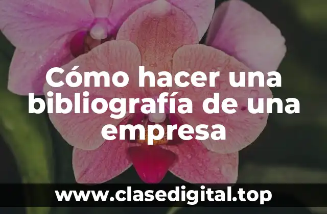 Cómo hacer una bibliografía de una empresa