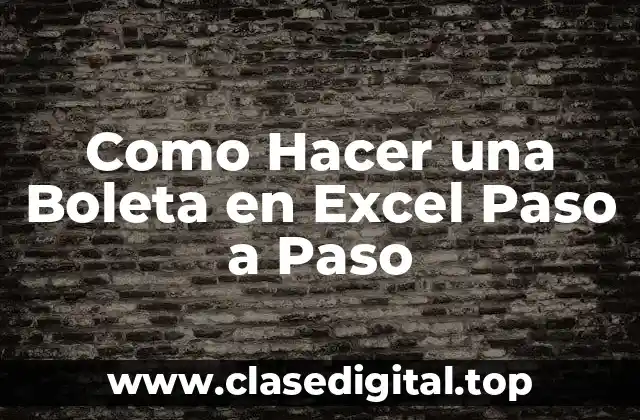 Como Hacer una Boleta en Excel Paso a Paso