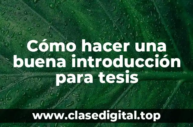 Cómo hacer una buena introducción para tesis