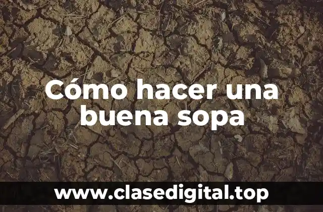 Cómo hacer una buena sopa
