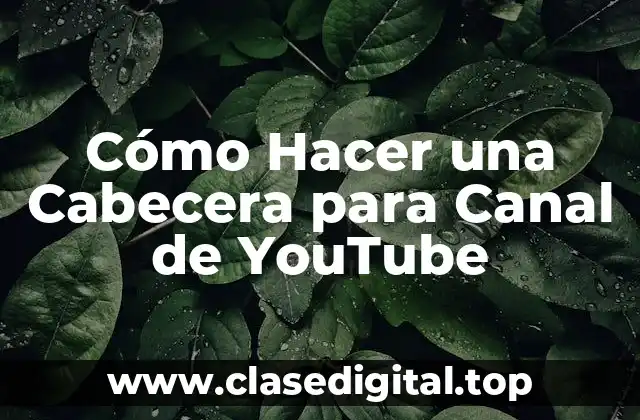 Cómo Hacer una Cabecera para Canal de YouTube