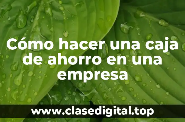 Cómo hacer una caja de ahorro en una empresa