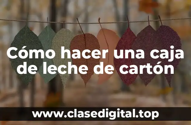 Cómo hacer una caja de leche de cartón