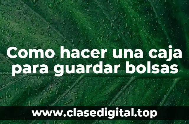 Como hacer una caja para guardar bolsas