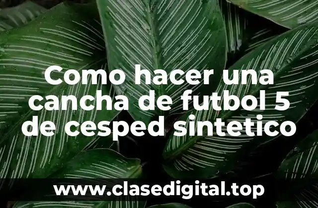 Como hacer una cancha de futbol 5 de cesped sintetico